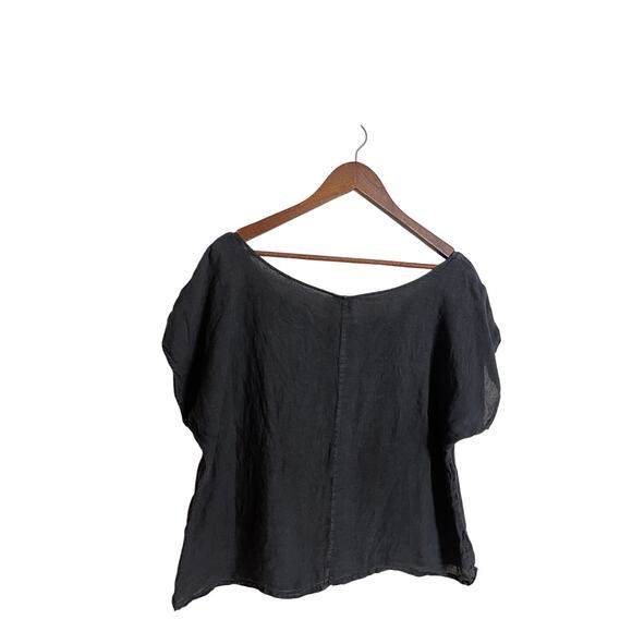 La Bottega di Brunella 100% Linen Relaxed Lagenlook Top Womans Large - Picture 2 of 7